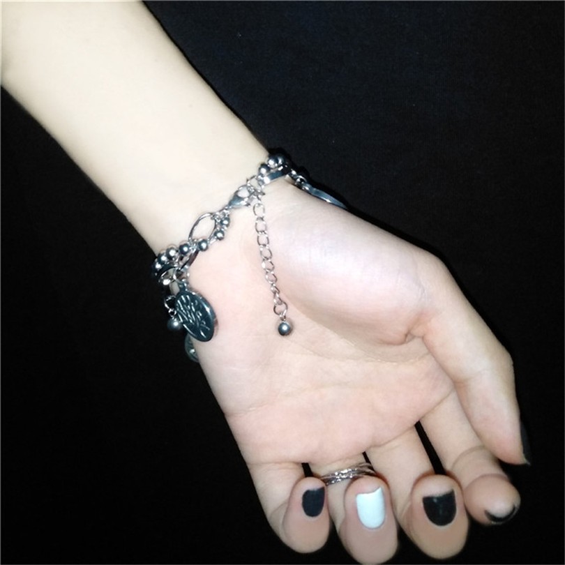 Vòng Tay Hai Lớp Phong Cách Harajuku Hàn Quốc 12126 Thời Trang Cho Nam Và Nữ