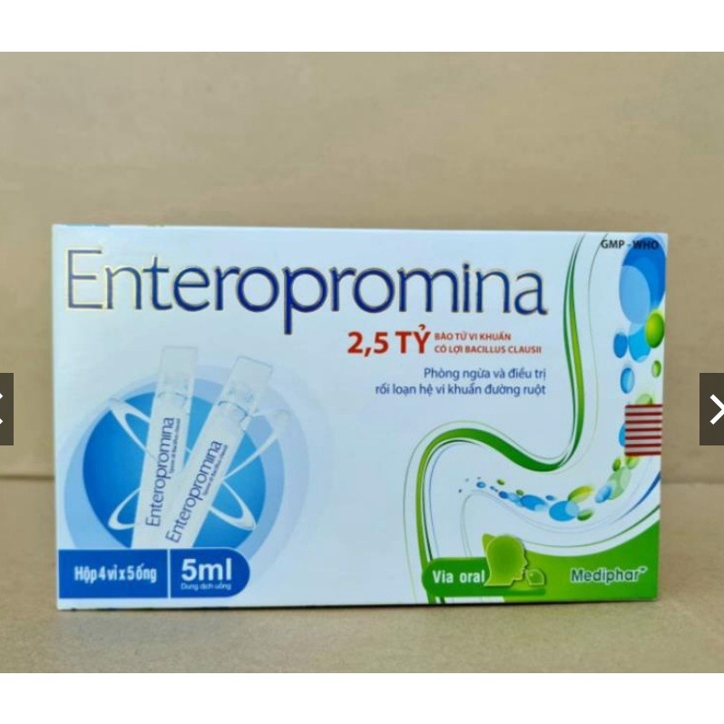 Men vi sinh Enteropromina cân bằng hệ vi sinh đường ruột - Hộp 20 ống