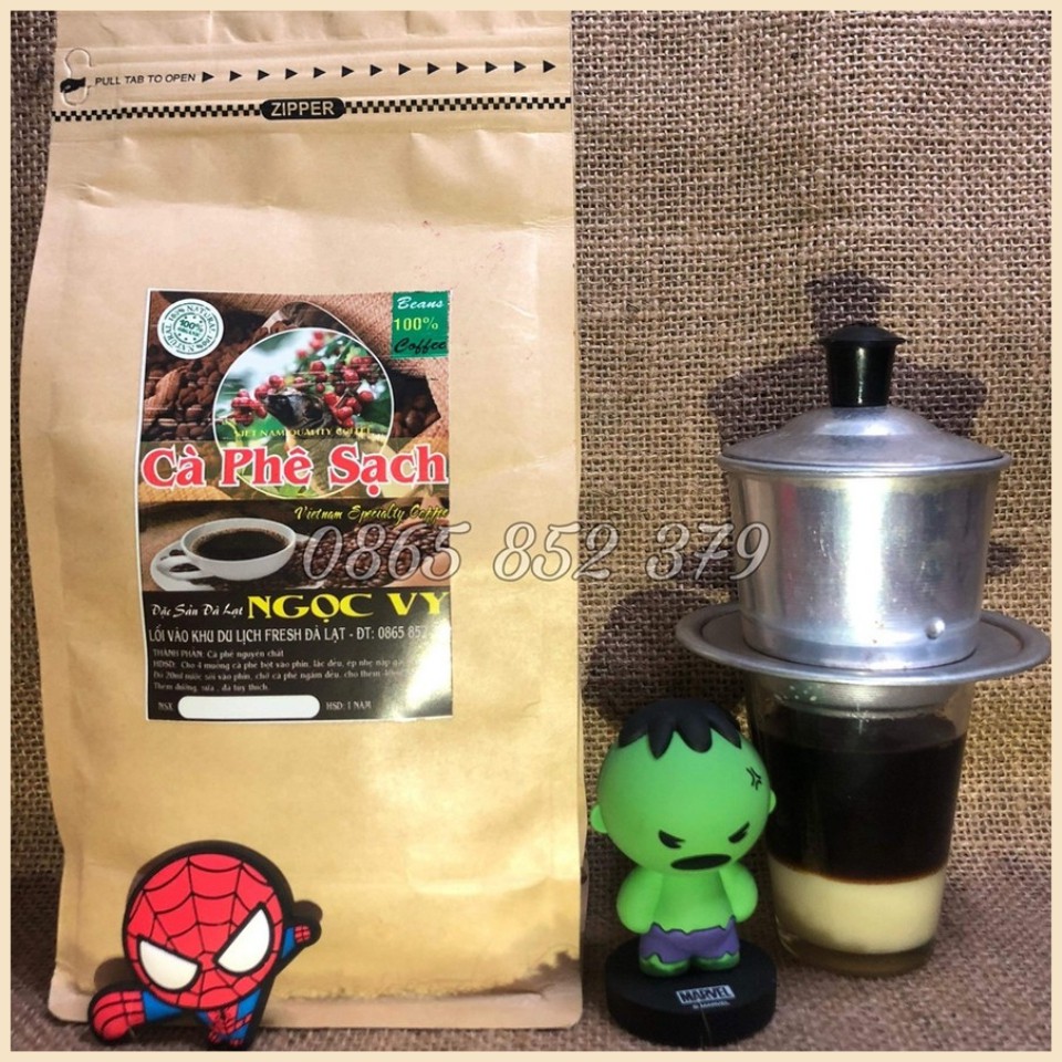 CÀ PHÊ NGUYÊN CHẤT RANG MỘC 500GR NUTIFARM  ARABICA + ROBUSTA PHA MÁY- PHA PHIN ĐẶC SẢN ĐÀ LẠT