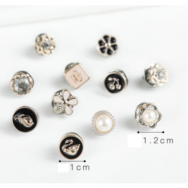 Sét 10 ghim khuy cài áo cao cấp xuất Nhật