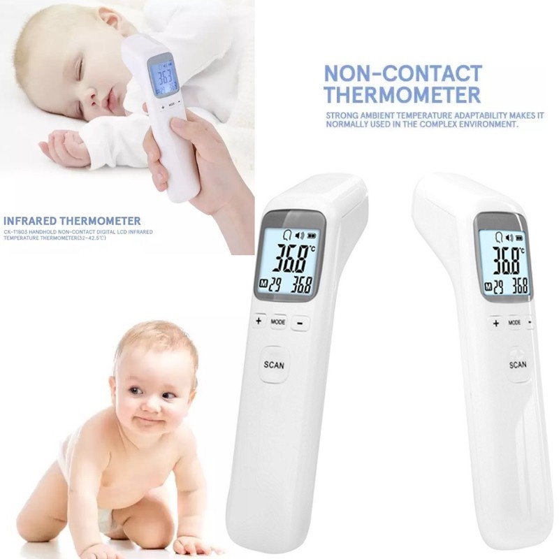 Nhiệt kế điện tử, hồng ngoại đo trán, tai, thân nhiệt, súng bắn nhiệt độ y tế,(Bảo hành 12 tháng)
