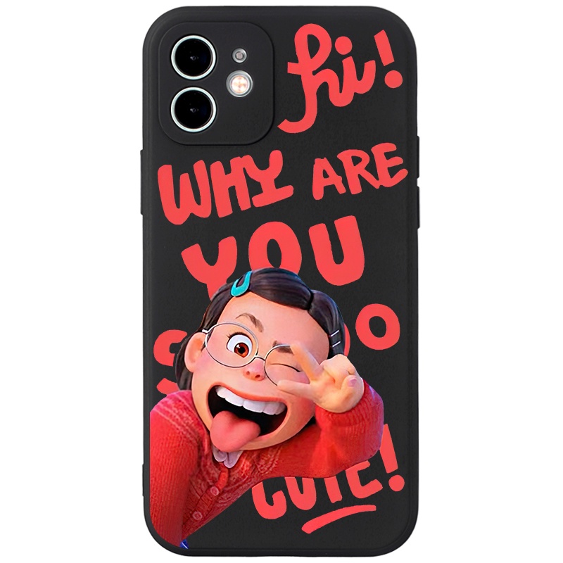 Ốp lưng JURSUE mềm hoạt hình dễ thương đẹp đen Cho iPhone 13 12 11 Pro Max SE 2020 X XR XS 8 7 ip 6S 6 Plus kute Y2132