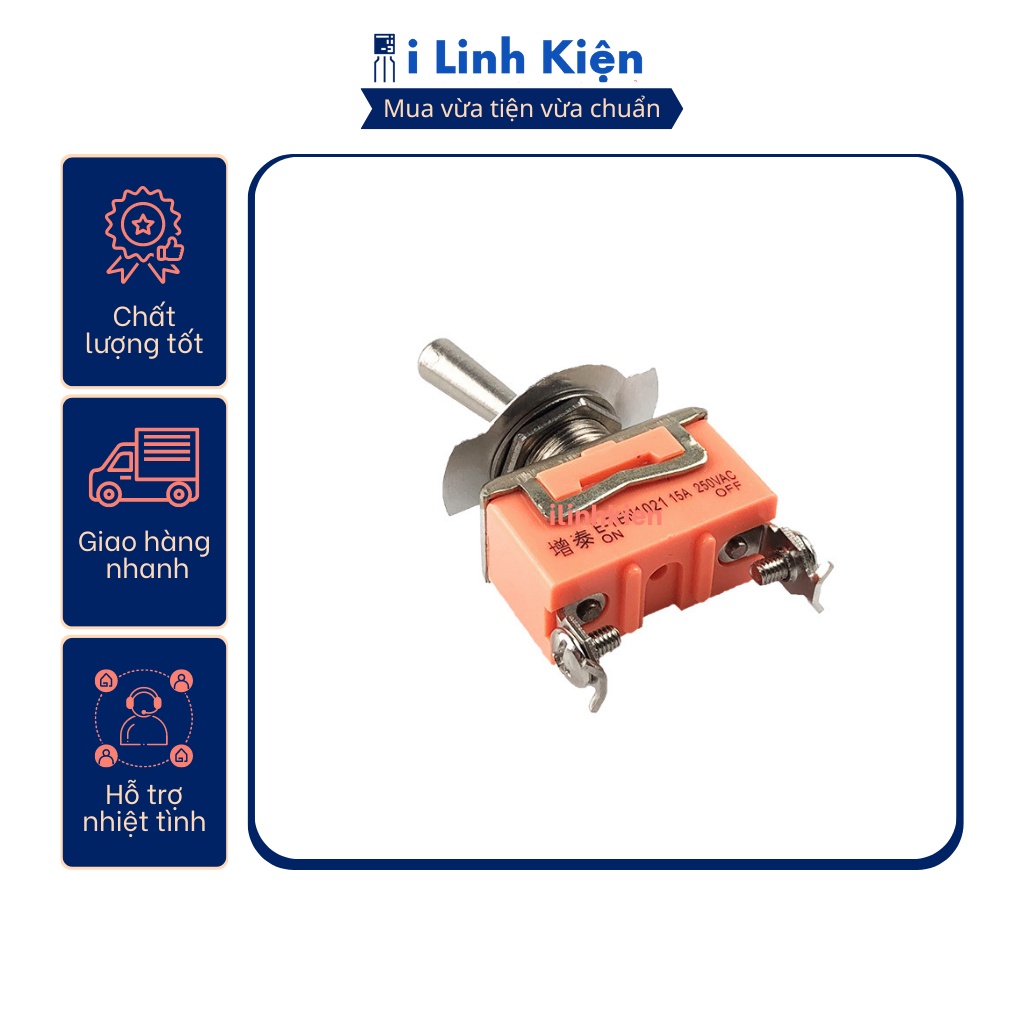 Công tắc gạt đơn E-TEN1021 15A 250V 2 chế độ 2P