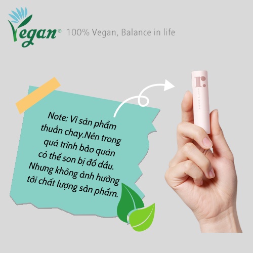 Son Môi Thuần Chay Dưỡng Ẩm Màu Tự Nhiên Dưỡng Không Khô Môi Rootsrecipe Lip Balm Vegan- KOBE YOUNG