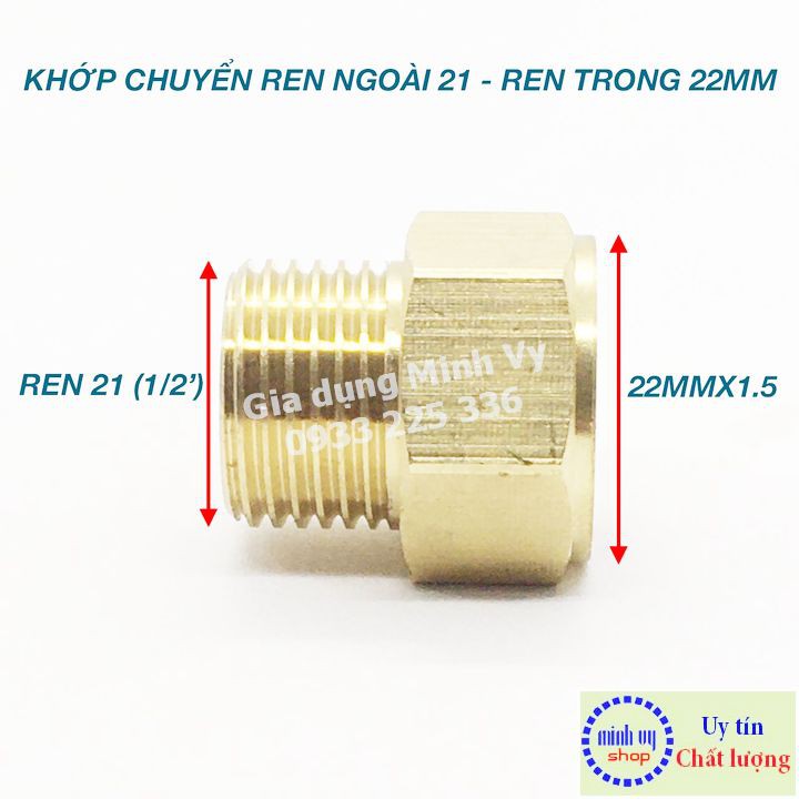 Đầu chuyển ren trong 22mm sang ren ngoài 21mm (1/2')