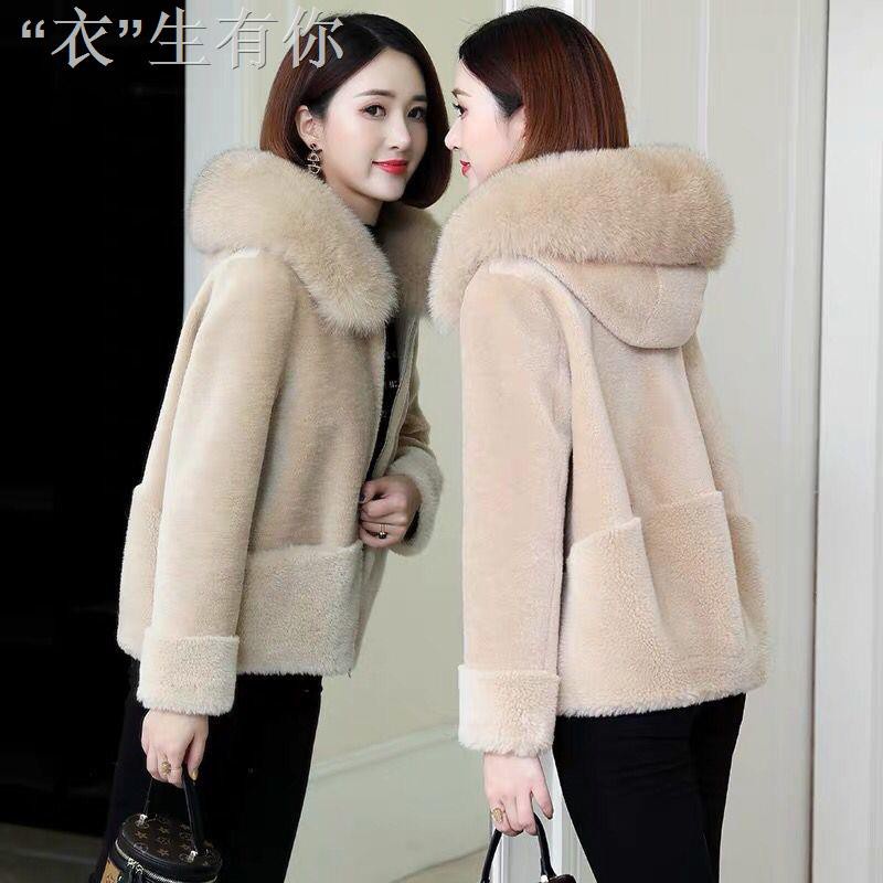 ☎9.28✸♞☌Áo khoác nhung có mũ trùm phối lông cáo thời trang dành cho nữ | BigBuy360 - bigbuy360.vn