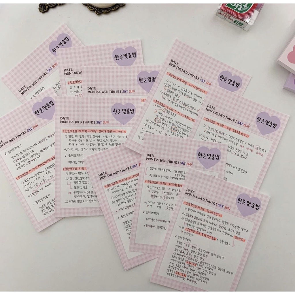 Giấy ghi chú in hình trái tim xinh xắn đáng yêu tiện dụng