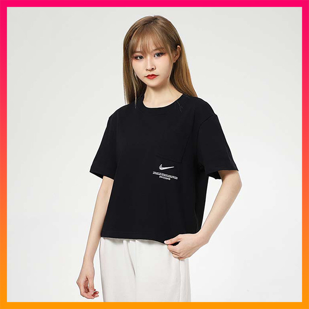 Nike Short-sleeved T-shirt Women's 2021 Spring and Summer New Round Neck Black Casual Sportswear Half Sleeve Top CZ8912-010