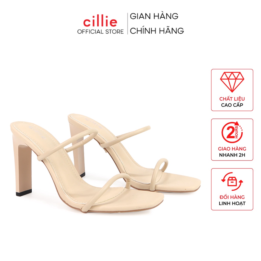 Guốc nữ thời trang quai mảnh gót thanh 9 cm đi làm đi chơi dạo phố Cillie 1029