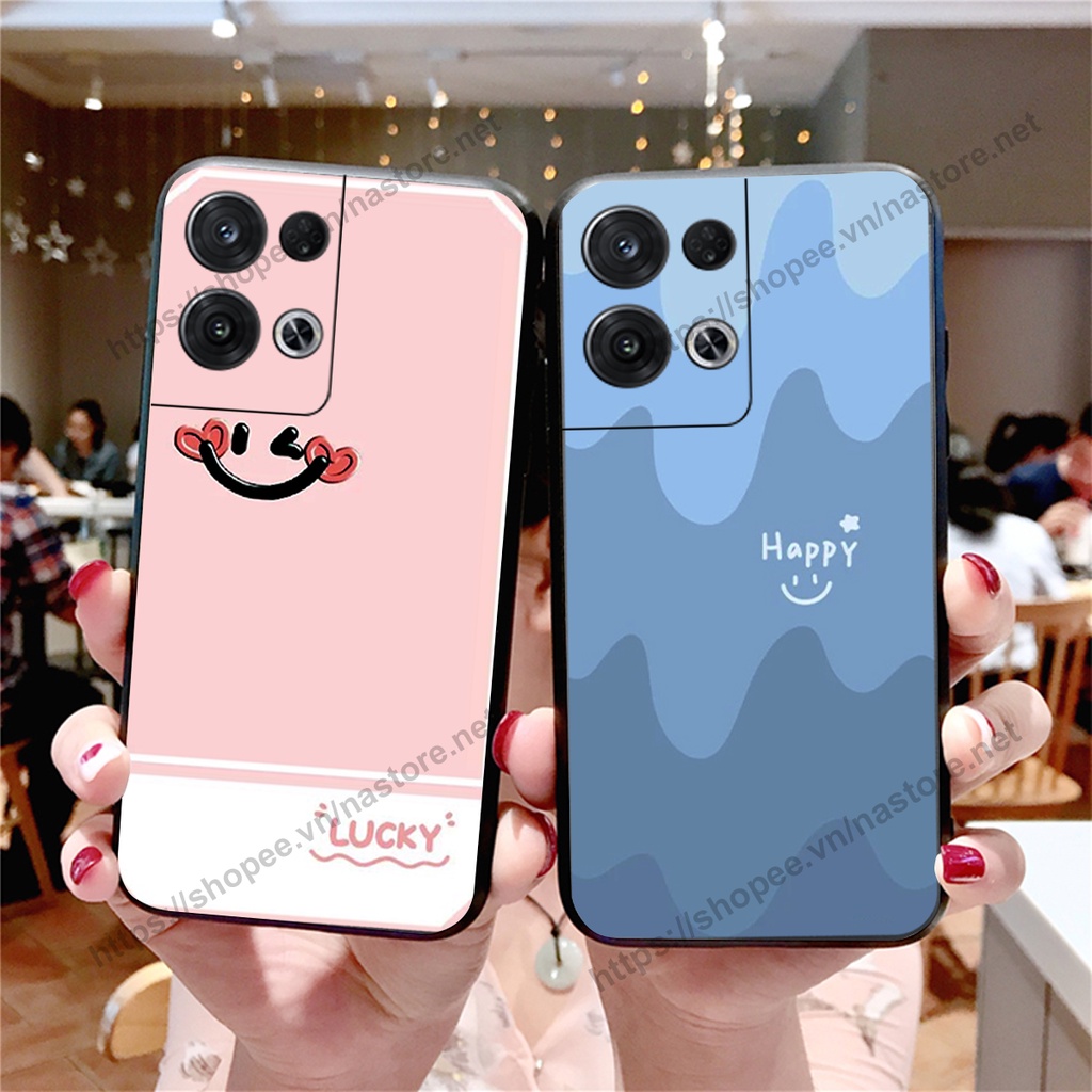 Ốp lưng Oppo Reno 8 4G / Reno 8 5G / Reno 8Z 5G mặt cười, họa tiết caro đơn giản đẹp cute