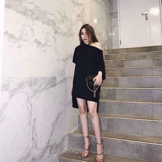 Váy lệch vai xẻ vạt hàng Quảng Châu
