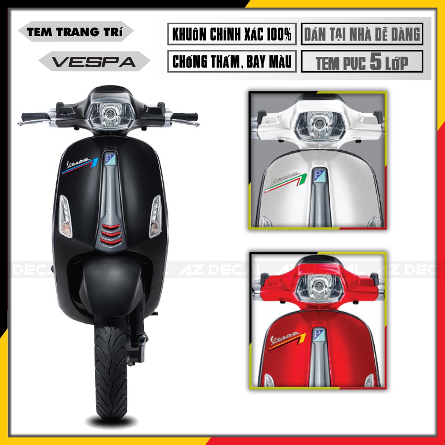 [Vespa] Tem Sườn 02 Xe Vespa Sprint/LX/GTS | VP15SUON02 | Tem Rời PVC 5 Lớp Dễ Dán Tại Nhà