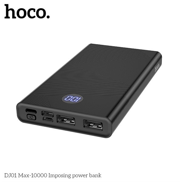 PIN DỰ PHÒNG POLYMER A+2 CỔNG USB 2.1A-10000MAH. HOCO DJ01 MAX-MÀN HÌNH LED