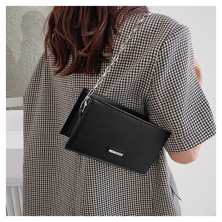 Túi đeo chéo JASMIN NOIR da PU phối dây xích thiết kế nhỏ gọn thời trang cao cấp cho nữ