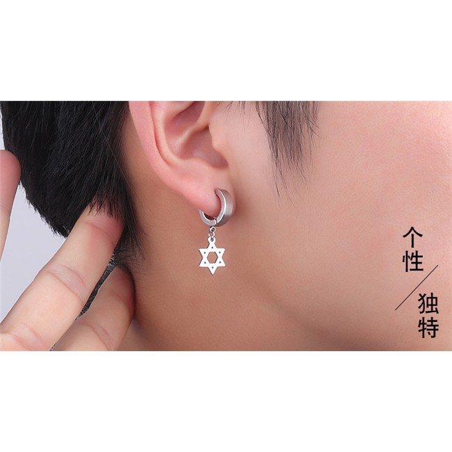 Khuyên Tai Thép Titan Không Xỏ Lỗ Phong Cách Hàn Quốc Cho Nam Nữ