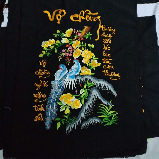 Tranh thêu vợ chồng ( thêu rồi)