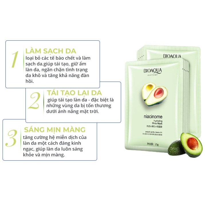 Mặt nạ dưỡng da quả bơ cấp ẩm chống lão hóa dưỡng trắng da giảm mụn | BigBuy360 - bigbuy360.vn