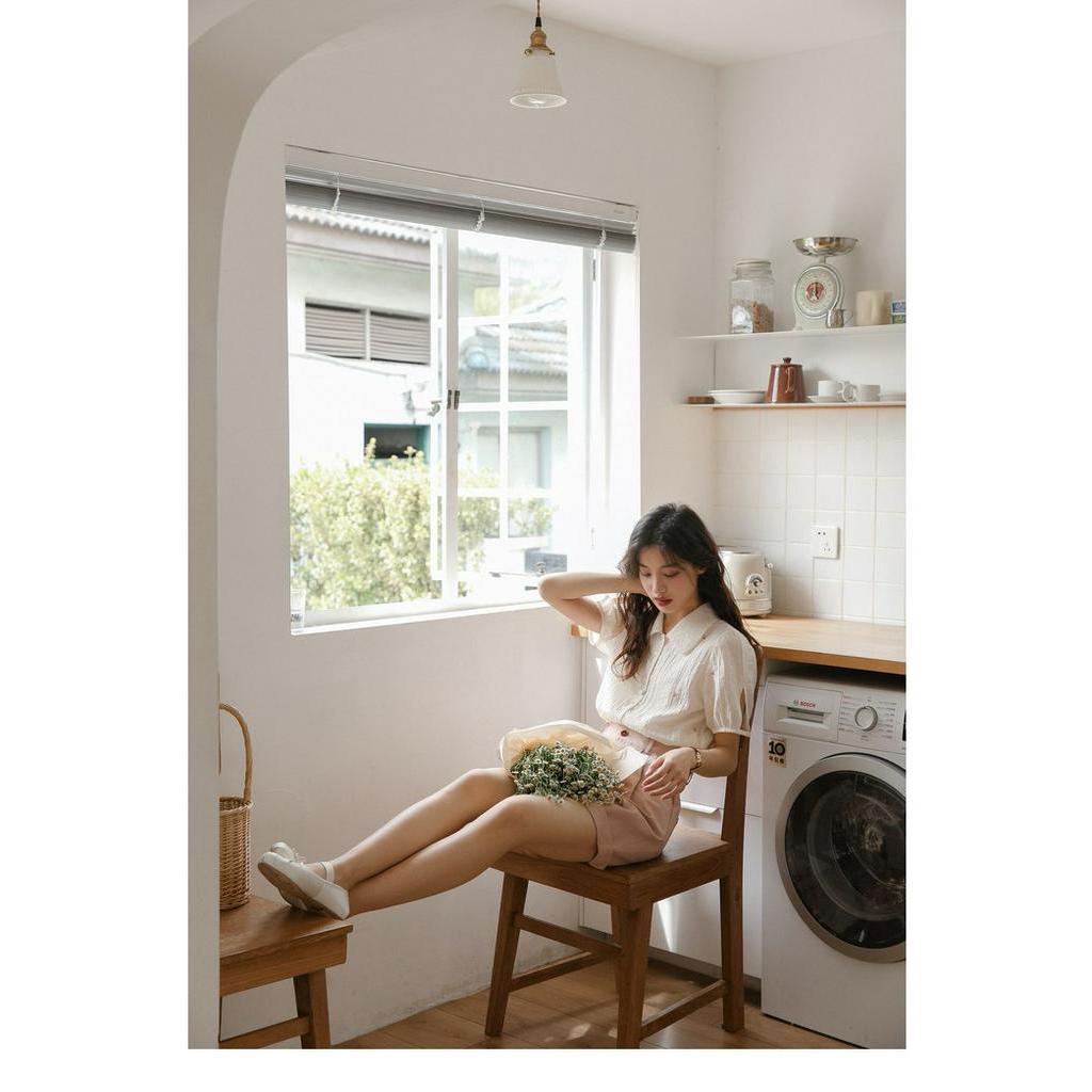 Áo Sơ Mi Thêu Hoa Hồng Nhỏ Thời Trang Pháp Quý Phái 62438