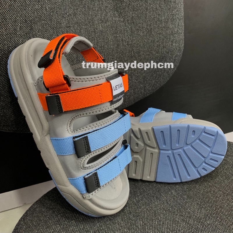 [Chính Hãng] Giày Sandal Letas Nam Nữ - D1001BO Xanh Phối Cam