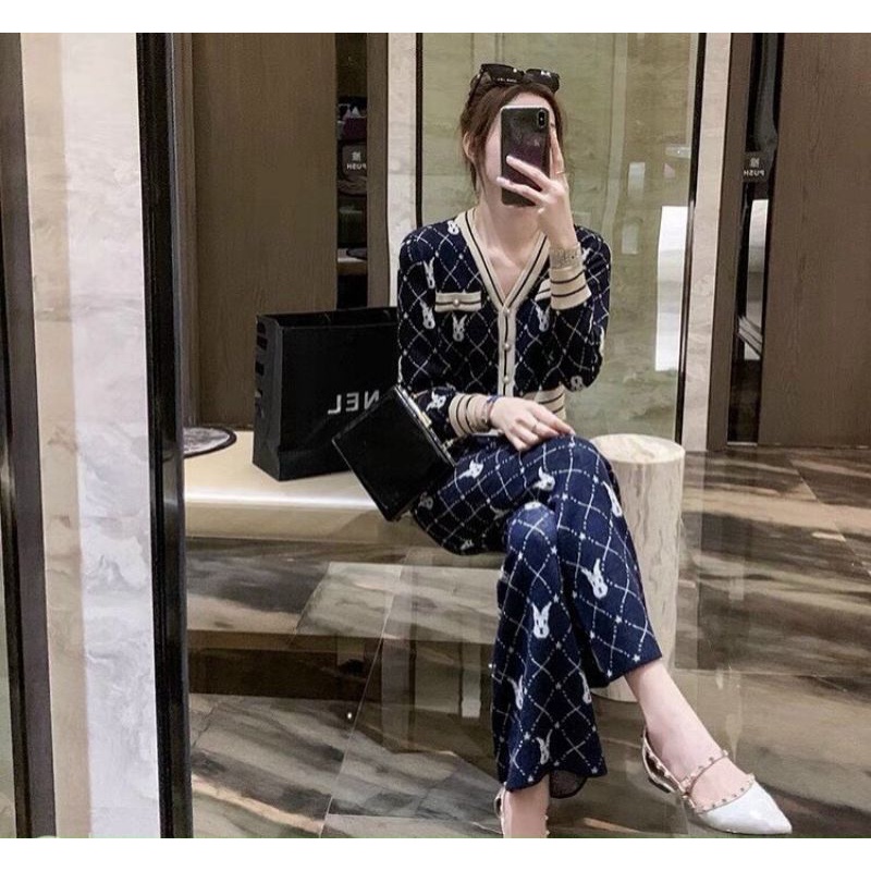 Sét len thỏ áo viền+quần suông hàng QCL1