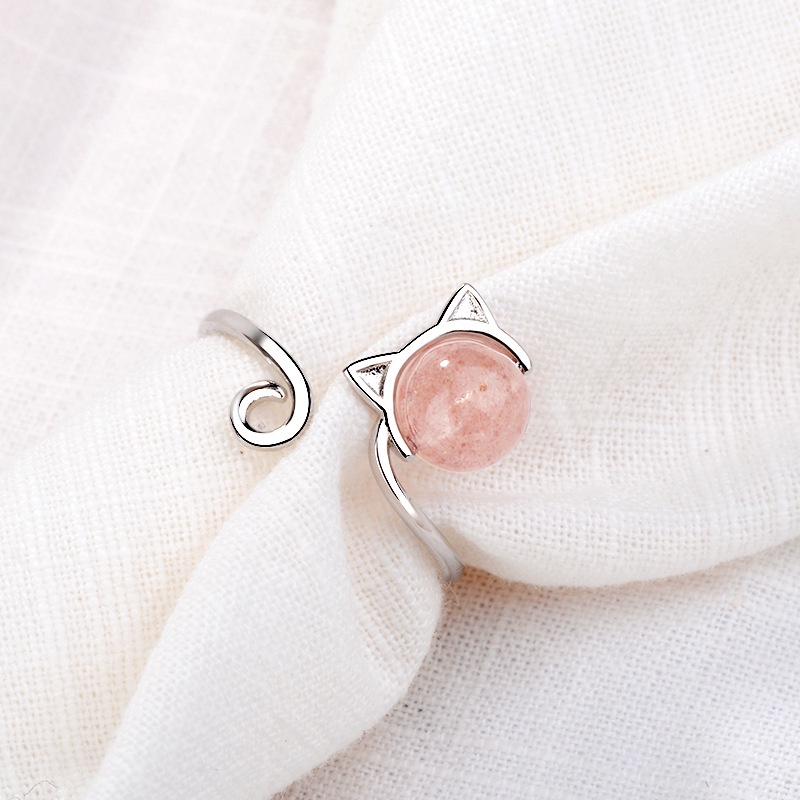 Nhẫn Đeo Tay F798 Họa Tiết Trái Tim/ Dâu Tây/ Mèo Dễ Thương Thời Trang Cho Nữ