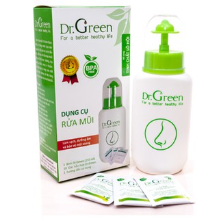Bình rửa mũi Dr Green 240ml + 40 gói muối biển Nha đam