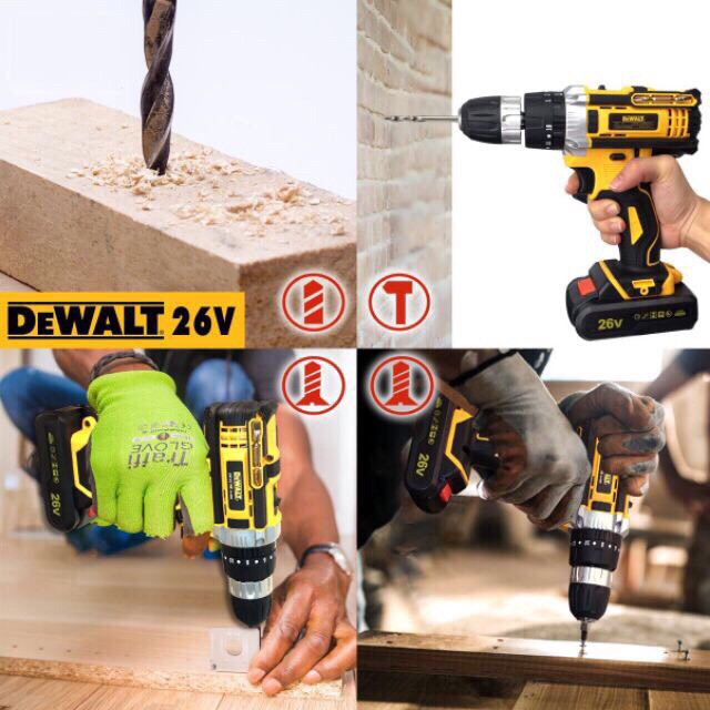 Máy khoan pin Dewalt 26V USA Kèm Búa Khoan Tường