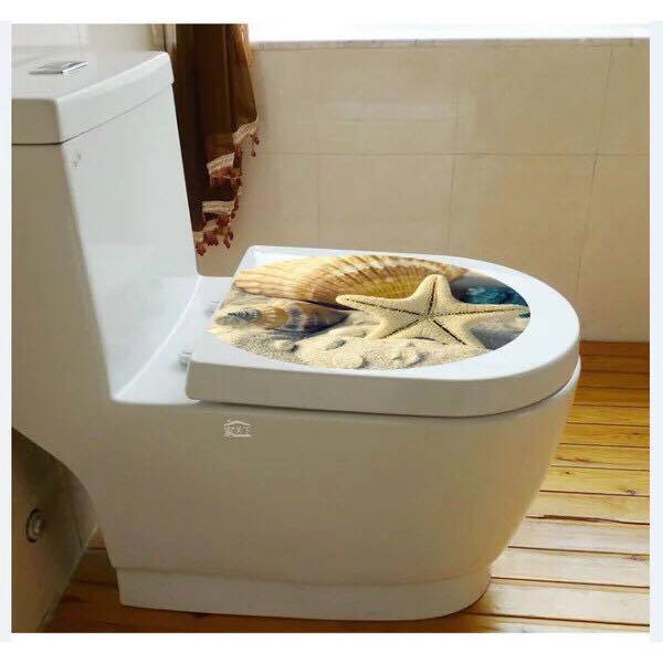 Decal trang trí Toilet - Vỏ Sò lớn 3D