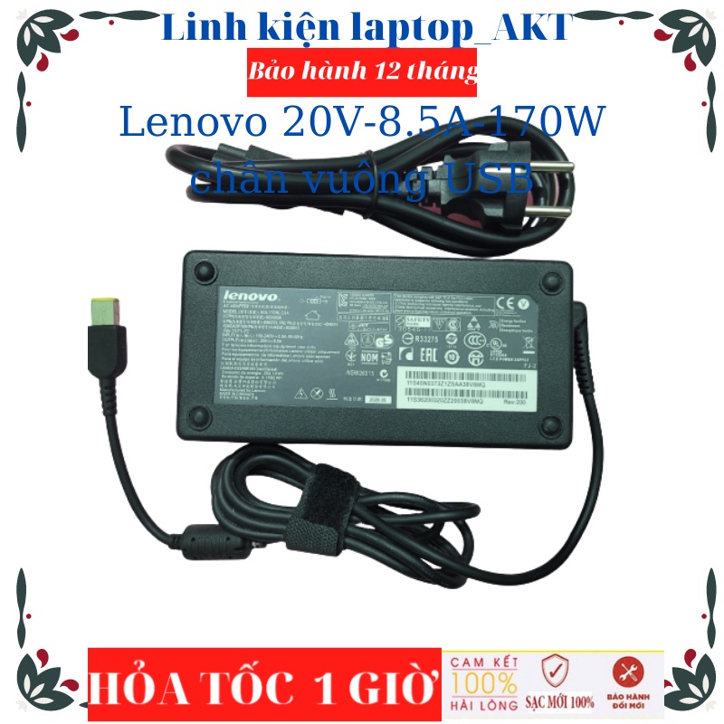 Sạc Laptop Lenovo 20V-8.5A-170W-ZIN chân vuông Gaming Y540 15IRH Y530 P71 W530 W540 W541 W550s L540 L440 L450 E440 E540