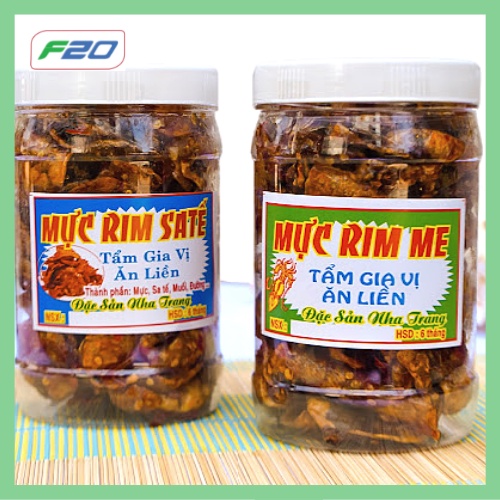 1 ký - 2 hũ 500gr (1 hũ Mực Rim Me + 1 Hũ Mực Rim Sate) - Đặc sản Nha Trang ngon chuẩn