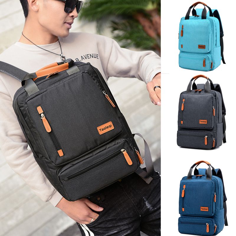 Men Women Canvas Backpack Unisex Large-capacity Schoolbag Laptop Travel Bag