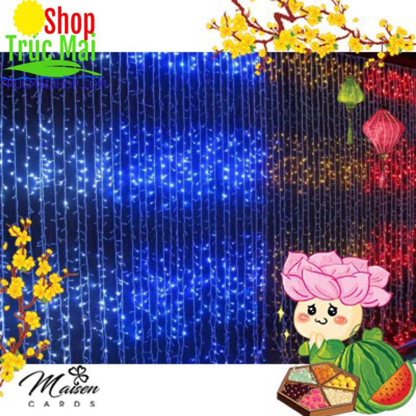 Đèn nháy mành chảy hiệu ứng mưa rơi, thác nước