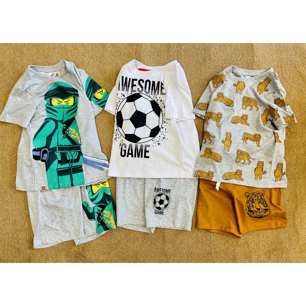 Set 2 Bộ cotton HM bé trai dư xịn sz 2-10y