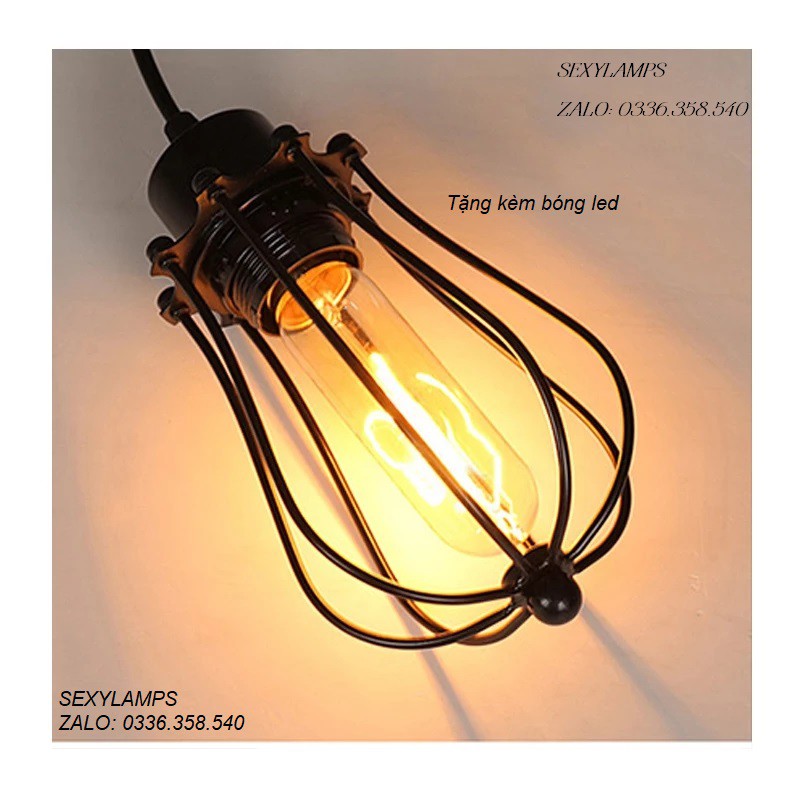 ĐÈN TRANG TRÍ QUẢ BẦU CHẤT LIỆU SẮT SƠN TĨNH ĐIỆN (TẶNG BÓNG LED)