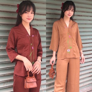 Đồ Lam Đi Chùa # Bà Lai Thêu Vải Lụa Siêu Đẹp # Đồ Bộ # Quần Áo Nữ