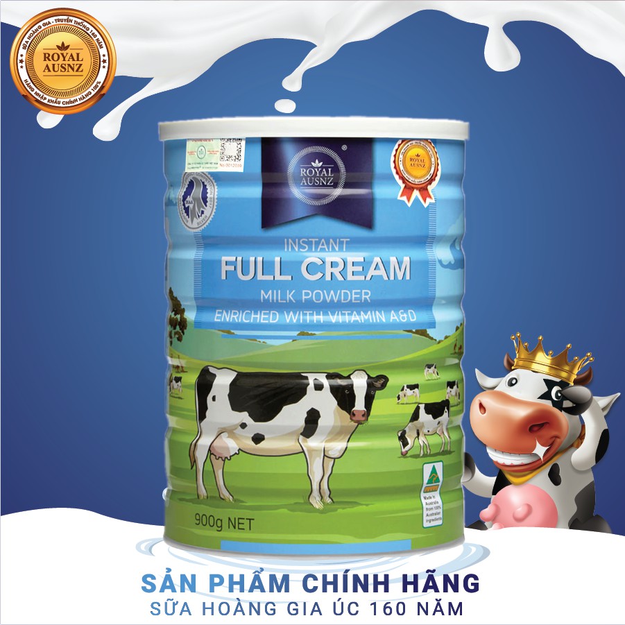 Sữa Hoàng Gia Úc Royal Ausnz Vitamin A&amp;D Full Cream Dành Cho Trẻ Từ 3 Tuổi Trở Lên 900gr