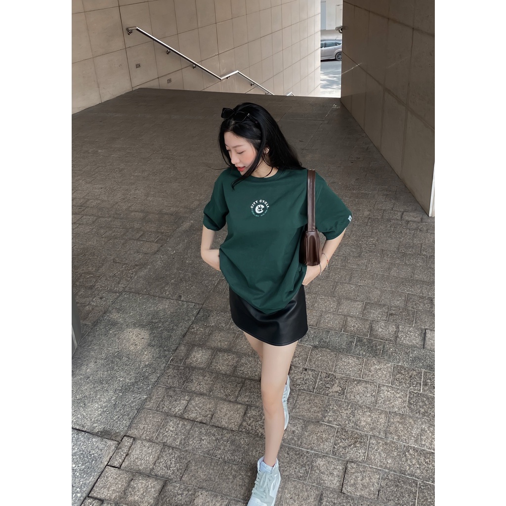 Áo thun tay lỡ thêu Mascot City Cycle - áo phông oversize nam nữ Local Brand