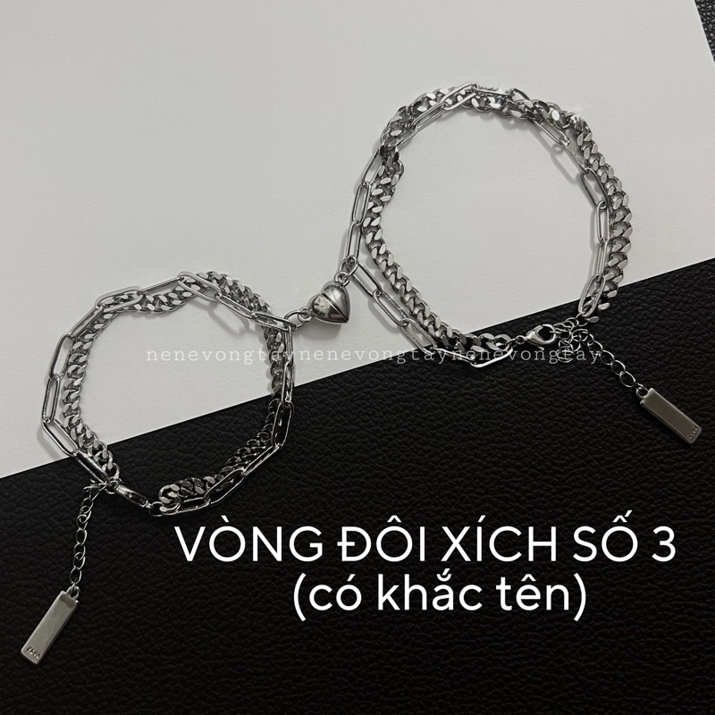 VÒNG ĐÔI NAM CHÂM  trái tim hít cho nam nữ