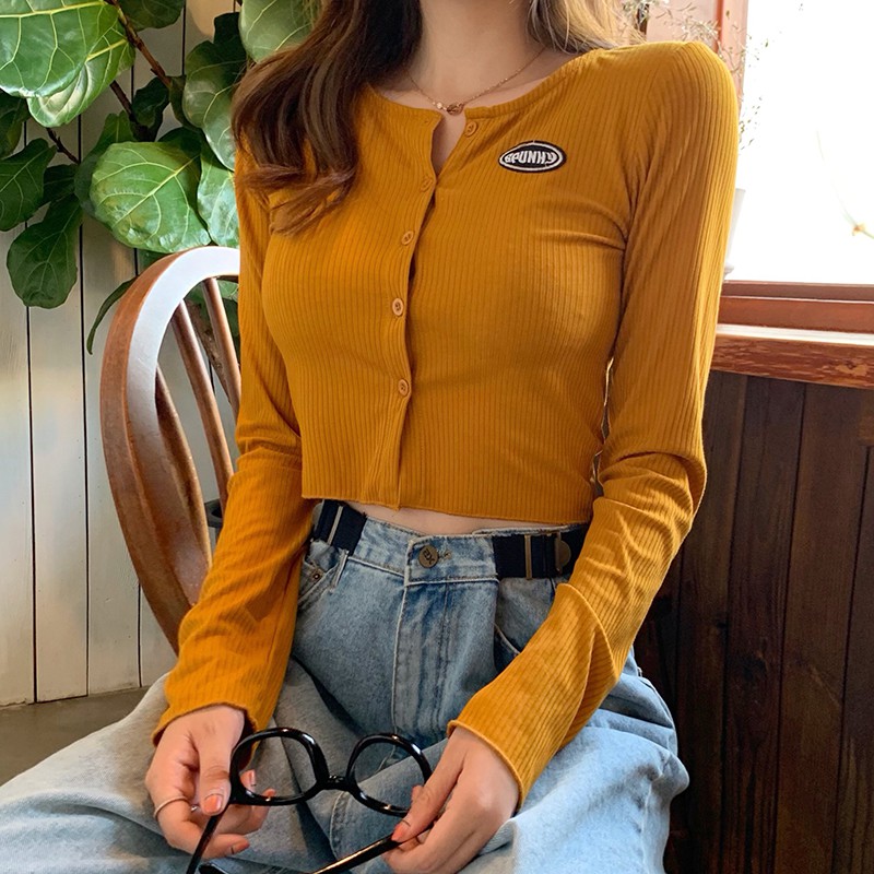 Set áo thun tay ngắn + áo khoác Cardigan dệt kim tay dài phong cách Retro | BigBuy360 - bigbuy360.vn