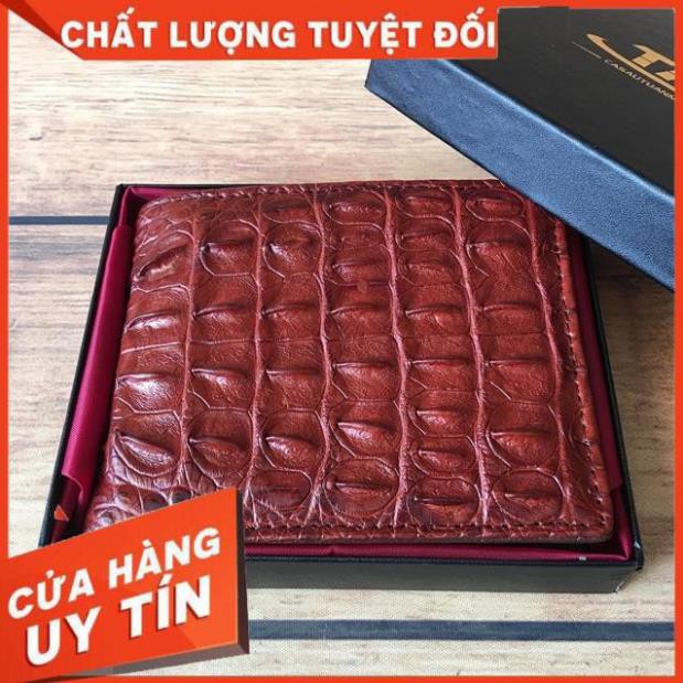 [ Da Cao Cấp 100% ] Bóp Ví Nam Da Cá Sấu Lưng STM02