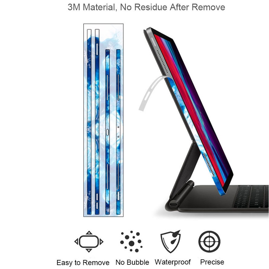 Miếng Dán Khung Viền Bảo Vệ Màu Trơn 3M Cho iPad Pro 2022 2021 2020 12.9 11