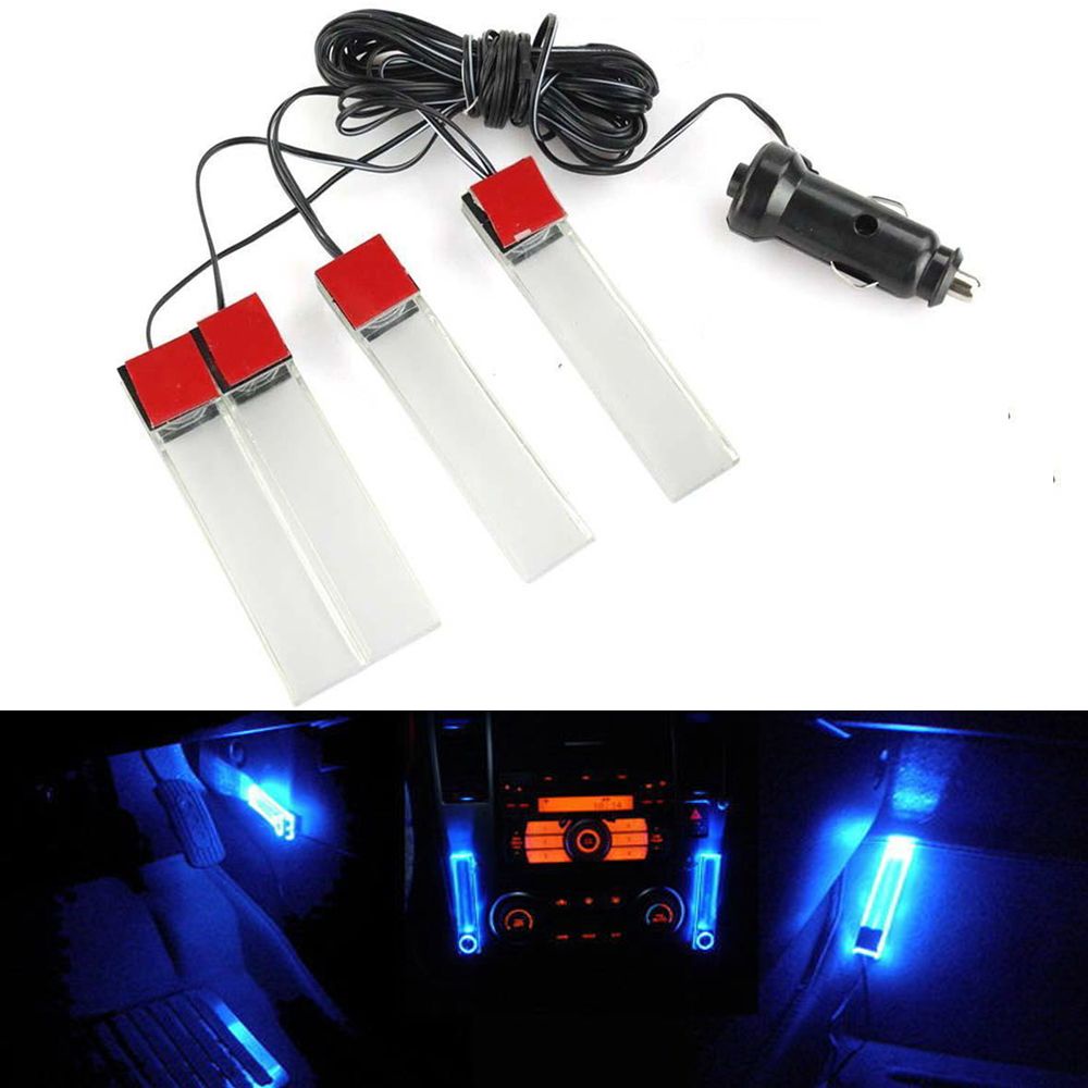 4 Đèn Led 12V Ánh Sáng Xanh Trang Trí Xe Hơi