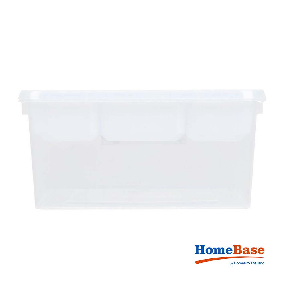HomeBase STACKO Thùng nhựa đựng đồ đa năng có nắp Thái Lan W19.5xH14xD29cm màu trắng trong