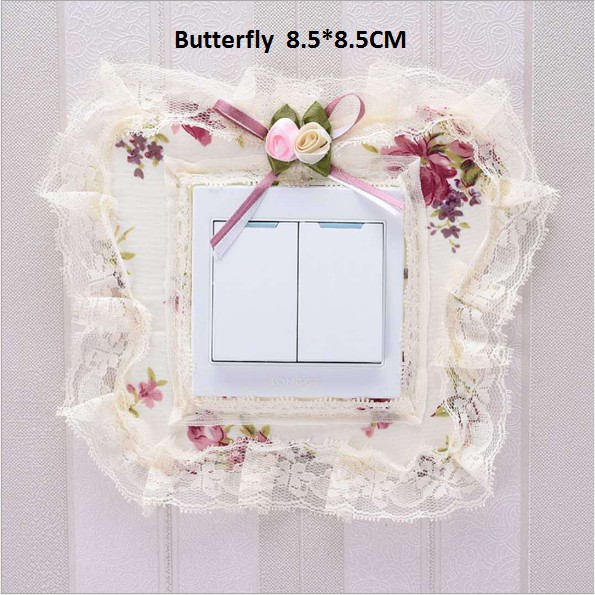 Vỏ bọc công tắc XIAODUOJIAJU gắn tường trang trí viền ren hoa lá Life-365