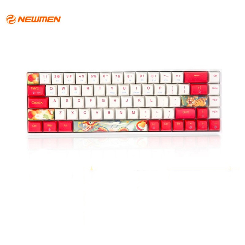 Bàn phím cơ không dây Dual Mode Newmen GM680,Layout 68 phím Hotswap,đa chế độ kết nối,tặng thêm keycap Rồng Hổ,BH 24M