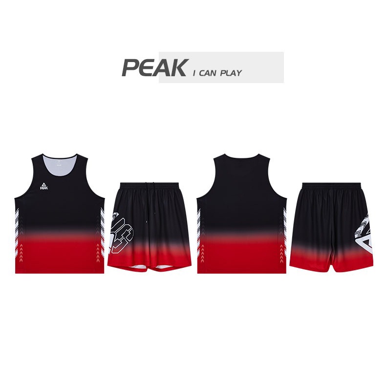 Bộ Quần Áo Bóng Rổ Nam PEAK Đen Đỏ DF722301