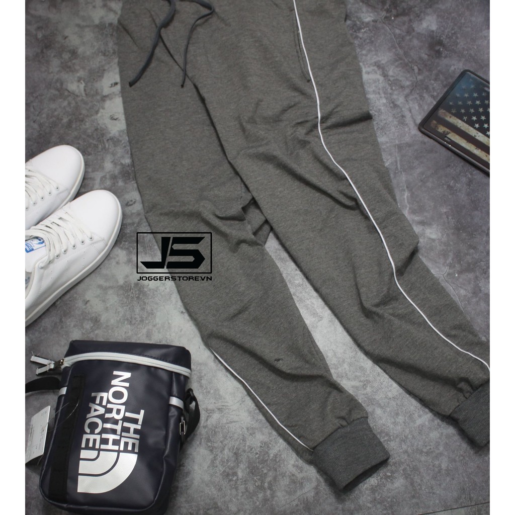 Quần Jogger Thun 1 Sọc Nhuyễn Trắng | BigBuy360 - bigbuy360.vn