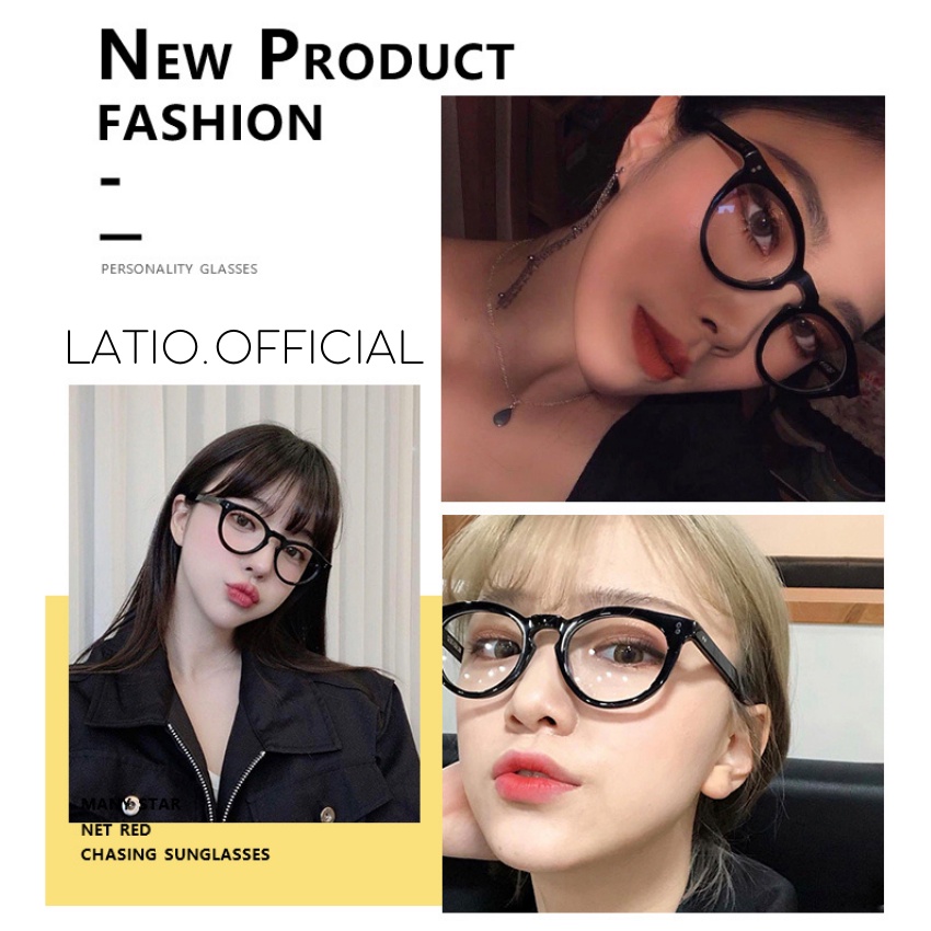 Mắt kính nữ LATIO kính mắt thời trang 2023 mẫu mới với thiết kế nhỏ nhắn và chi tiết 2 chấm cực kỳ cá tính - KM44