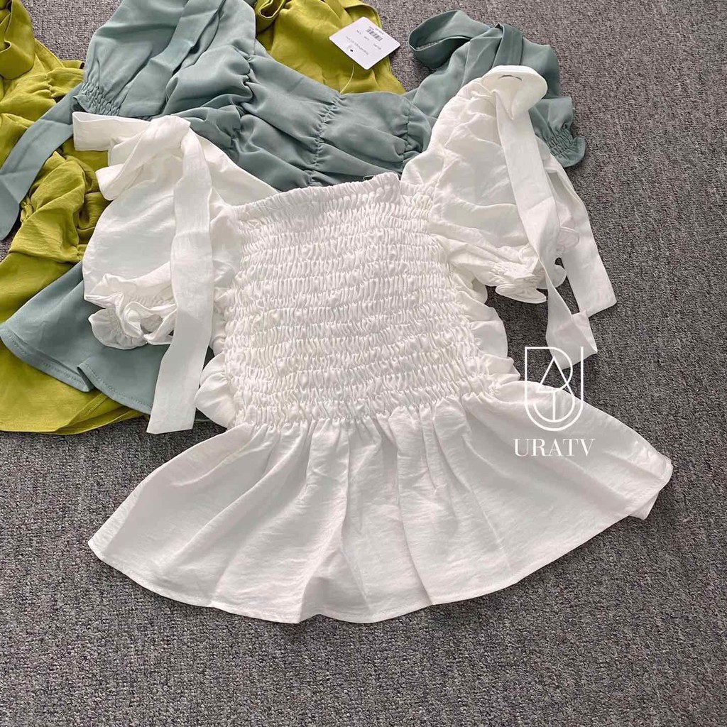 [FREESHIP - ẢNH CHÍNH CHỦ] Áo peplum vai cột nơ