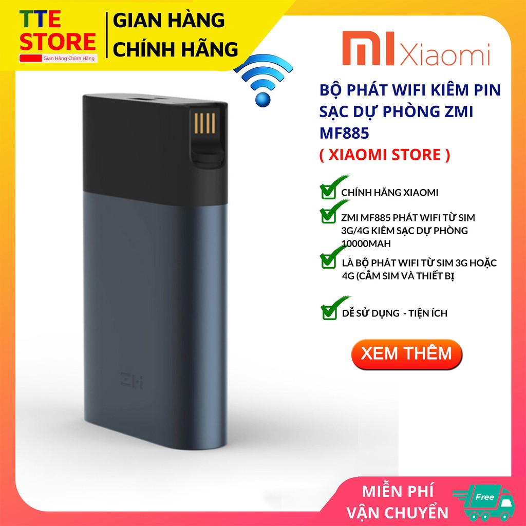 Pin sạc kiêm phát Wifi 4G ZMi MF885 - 10000mAh TTE